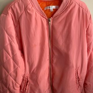 Pink puffer jacket